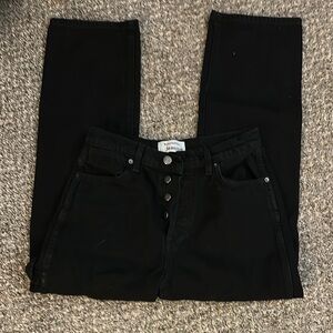 Black Twill Carpenter Reformation Button Up Jeans